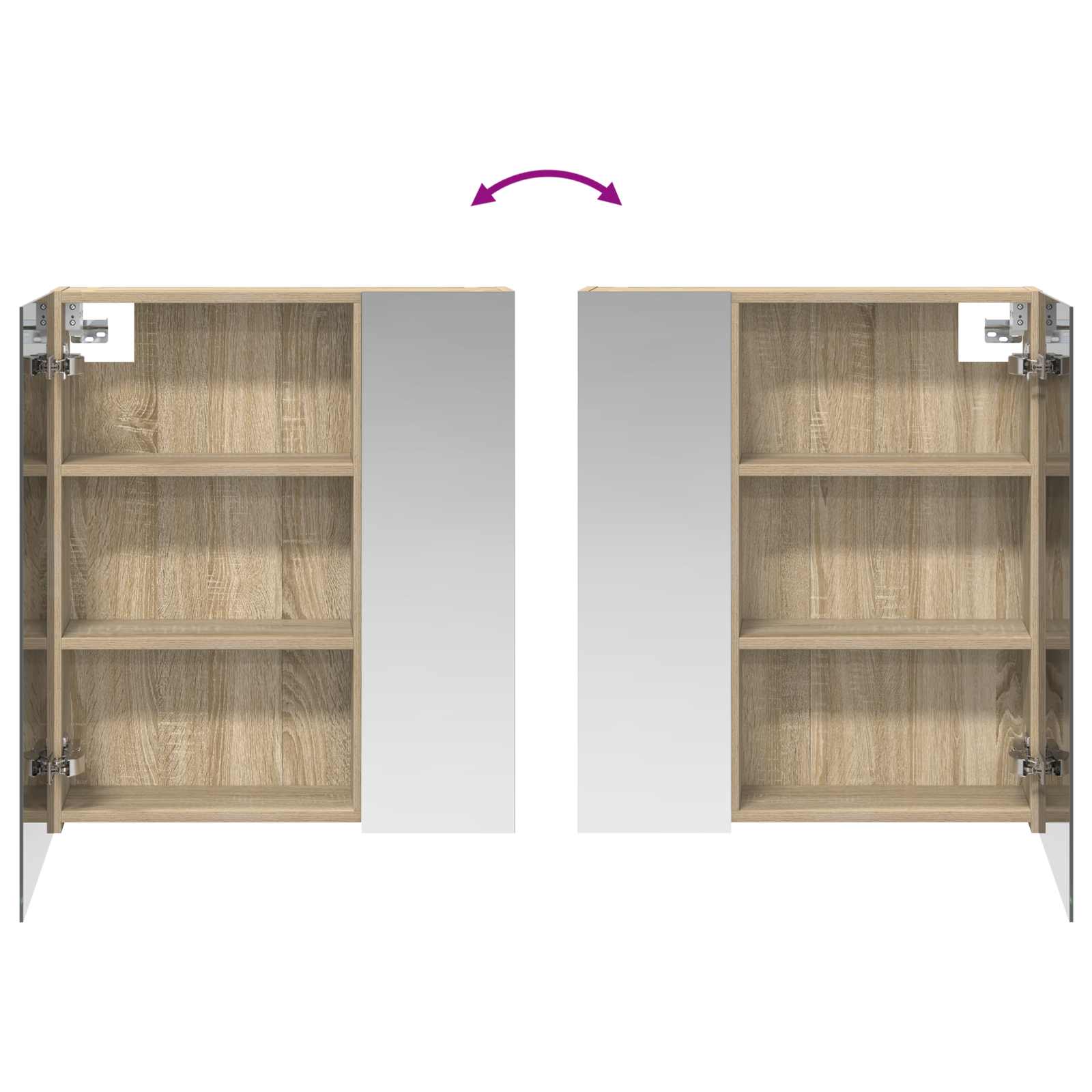 Koupelnová zrcadlová skříň Sonoma dub 60 x 14,5 x 70 cm - obrázek 10