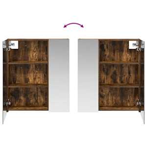 Koupelnová zrcadlová skříň Kouřový dub 60 x 14,5 x 70 cm - obrázek 10