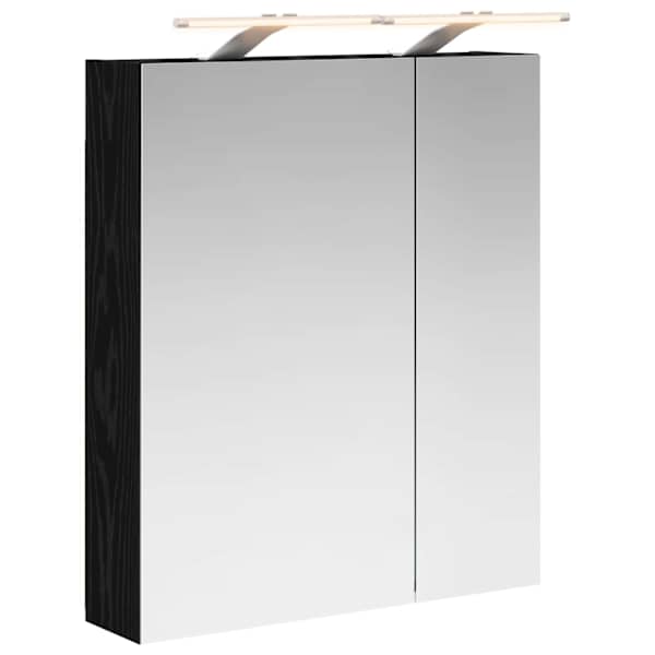 vidaXL Vannitoa peeglikapp Must tamm 60 x 14,5 x 70 cm Tehispuit