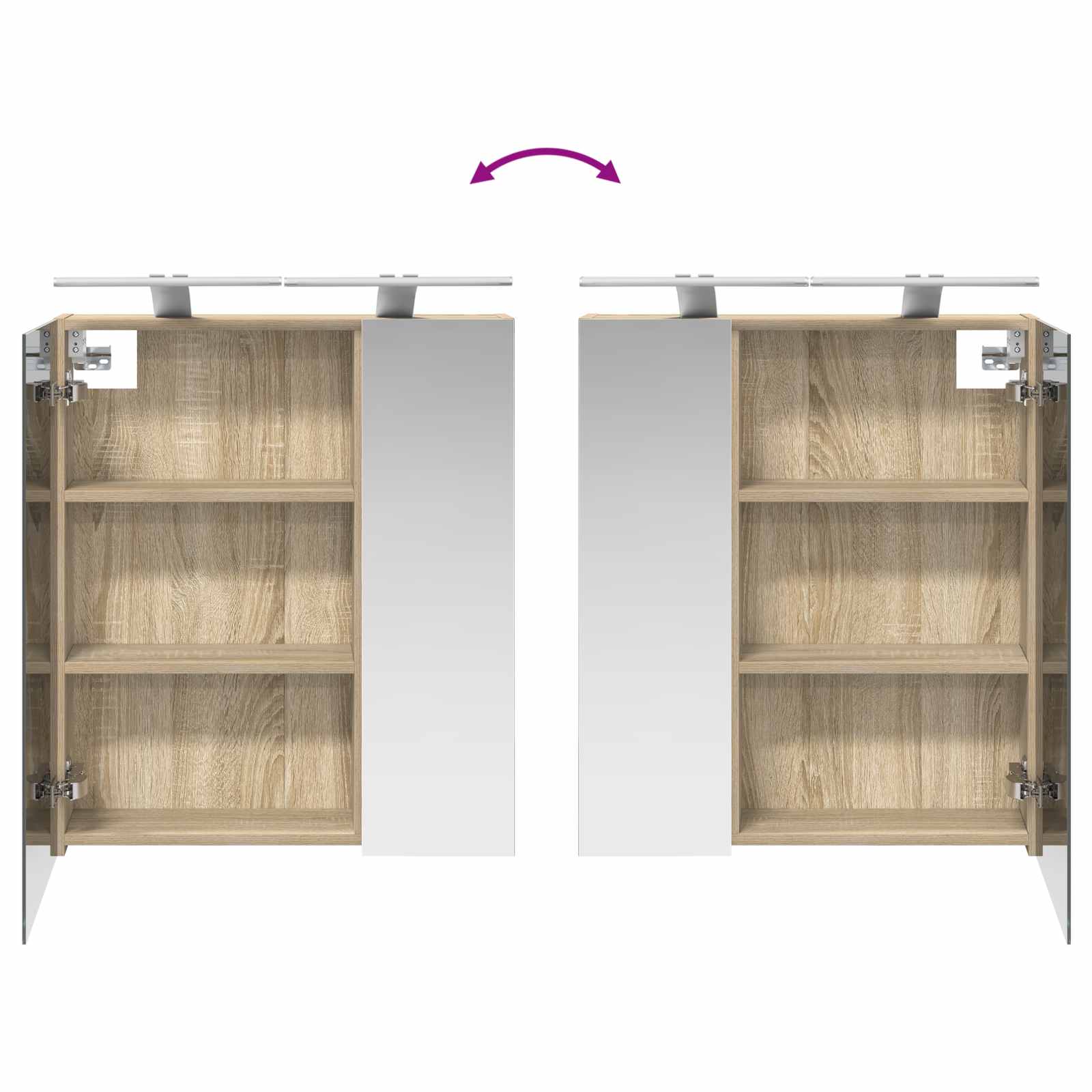 Koupelnová zrcadlová skříň Sonoma dub 60 x 14,5 x 70 cm - obrázek 12