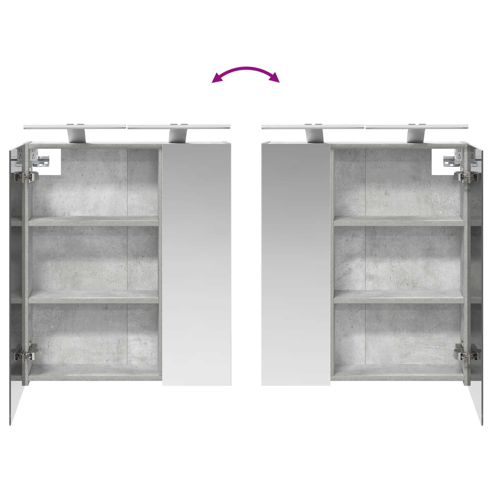 Koupelnová zrcadlová skříň Betonově šedá 60 x 14,5 x 70 cm - obrázek 12
