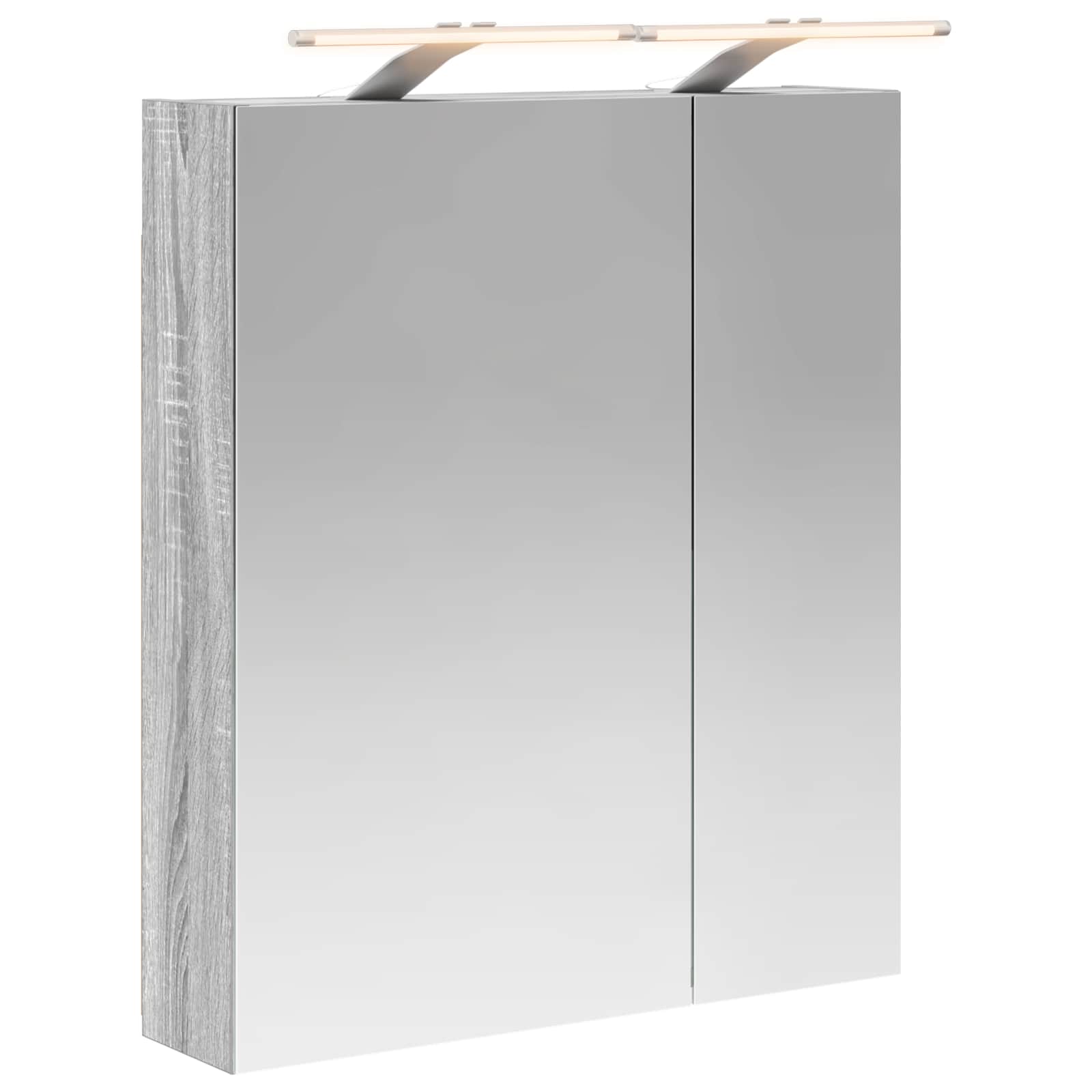 Badkamer spiegelkast met plank Grijs Sonoma 60 x 14,5 x 70 cm - Afbeelding 2
