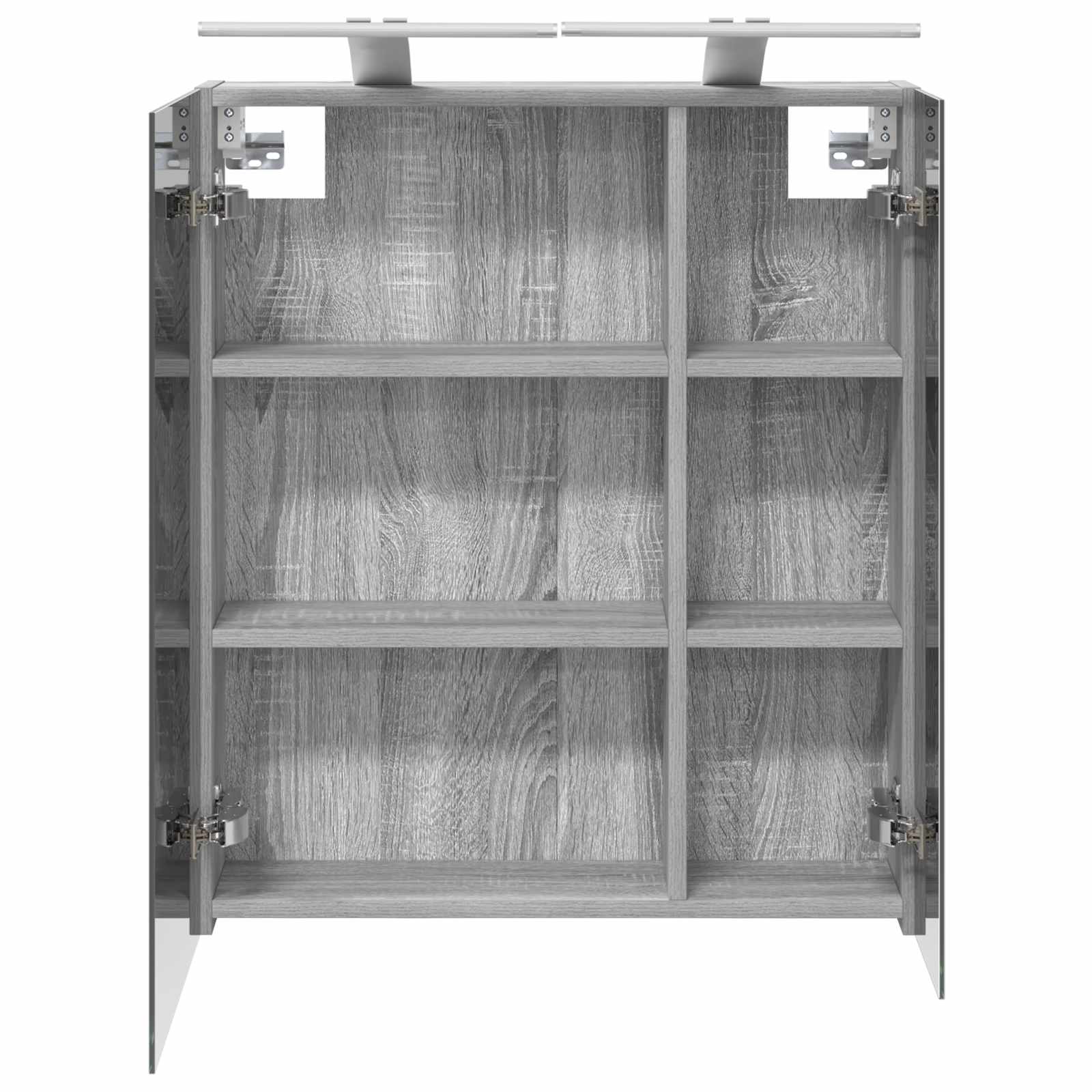 Badkamer spiegelkast met plank Grijs Sonoma 60 x 14,5 x 70 cm - Afbeelding 7