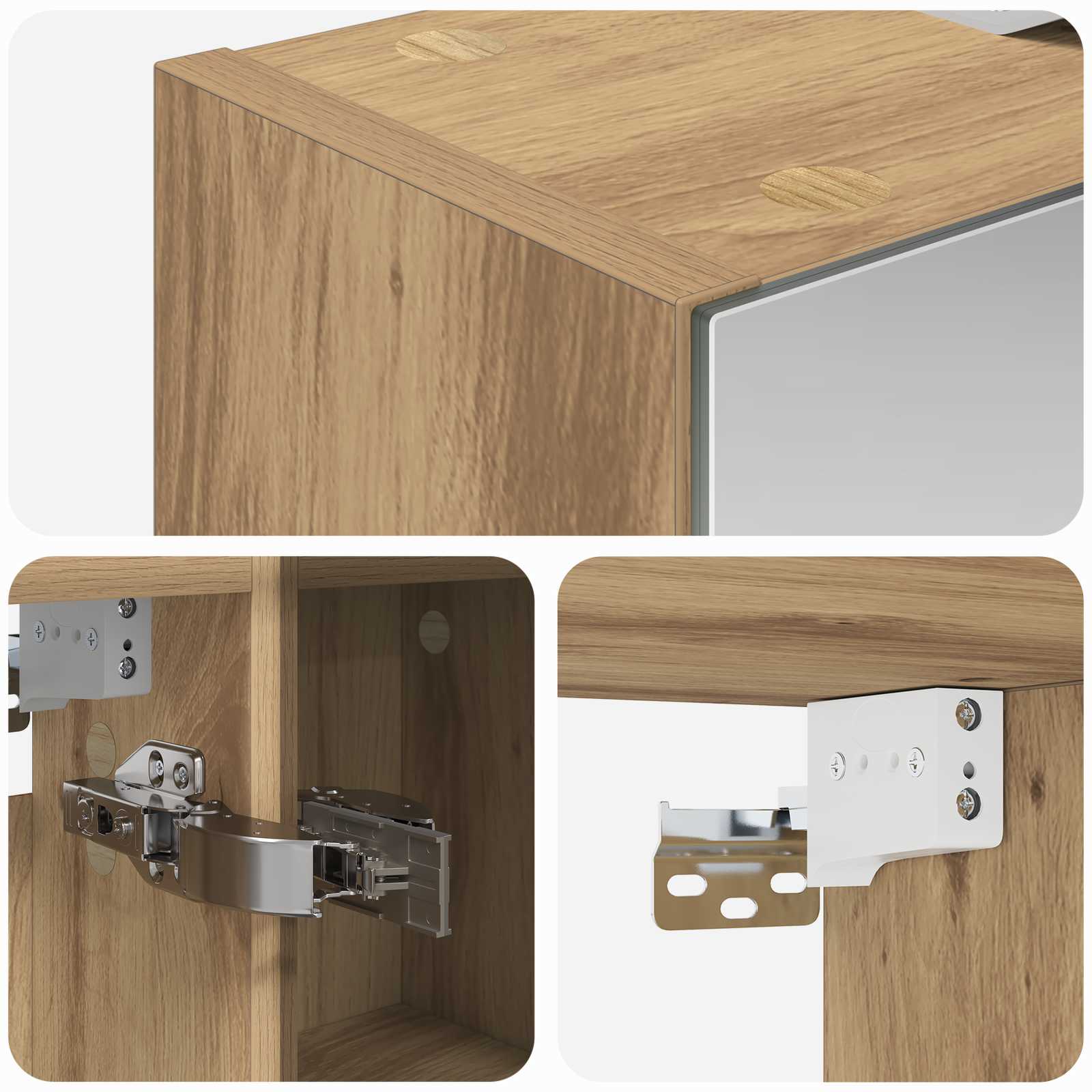 vidaXL Badezimmerspiegelschrank Kunsthandwerk Eiche 60 x 14,5 x 70 cm – Bild 10