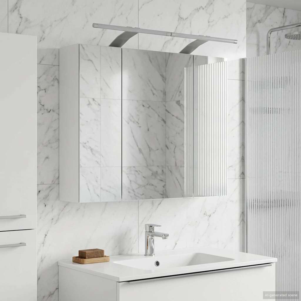 vidaXL Dulap cu oglindă pentru baie Alb 60 x 14,5 x 50 cm
