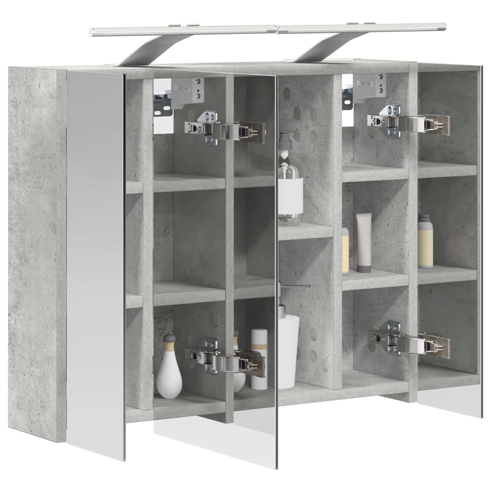 Koupelnová zrcadlová skříň Betonově šedá 60 x 14,5 x 50 cm - obrázek 3