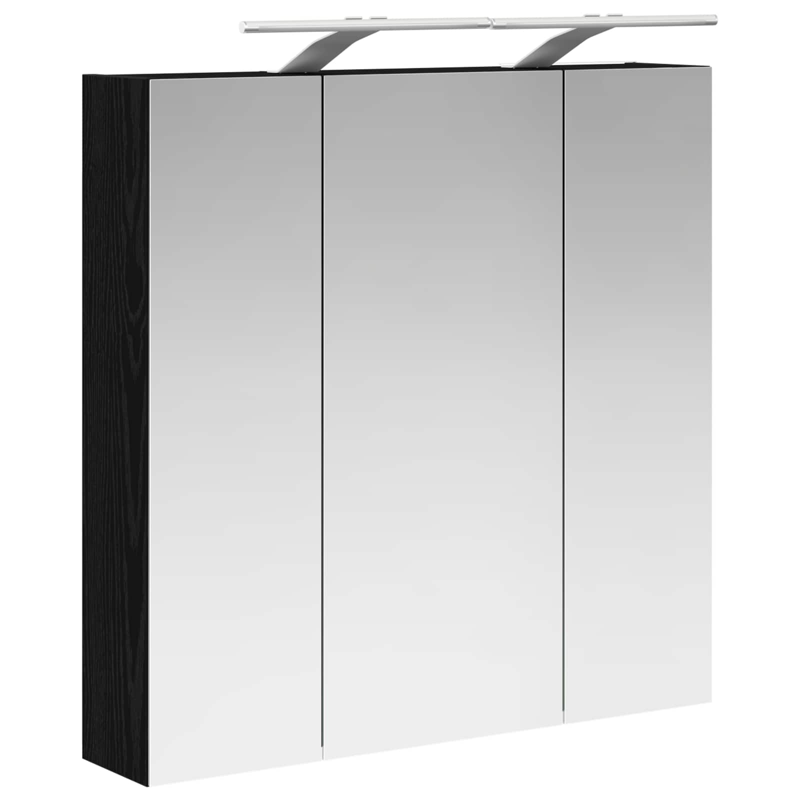 Badkamer spiegelkast Zwart Eiken 70 x 14,5 x 70 cm Bewerkt hout - Afbeelding 5