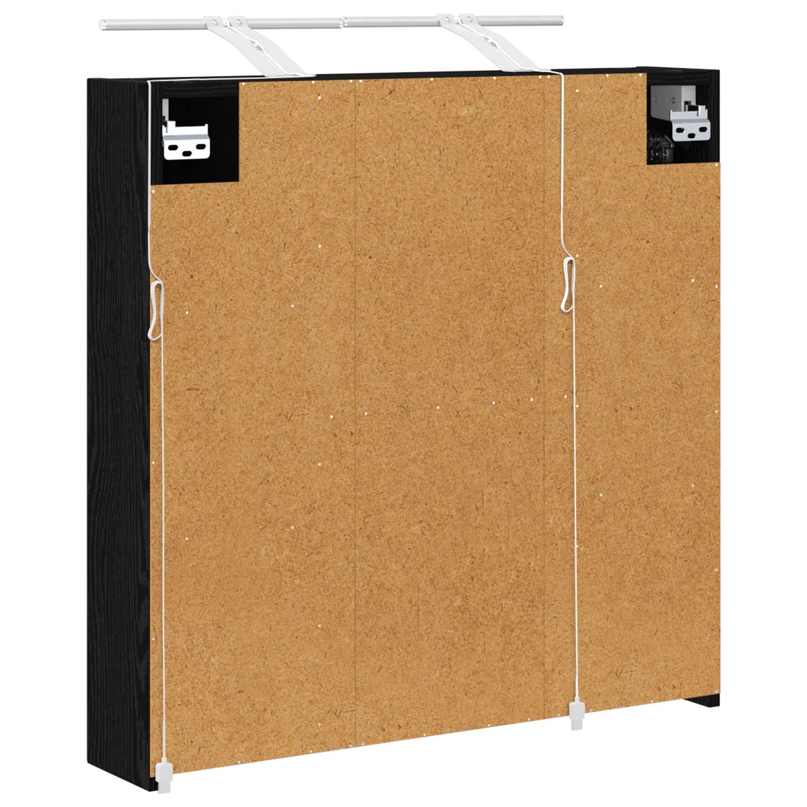 Badkamer spiegelkast Zwart Eiken 70 x 14,5 x 70 cm Bewerkt hout - Afbeelding 9
