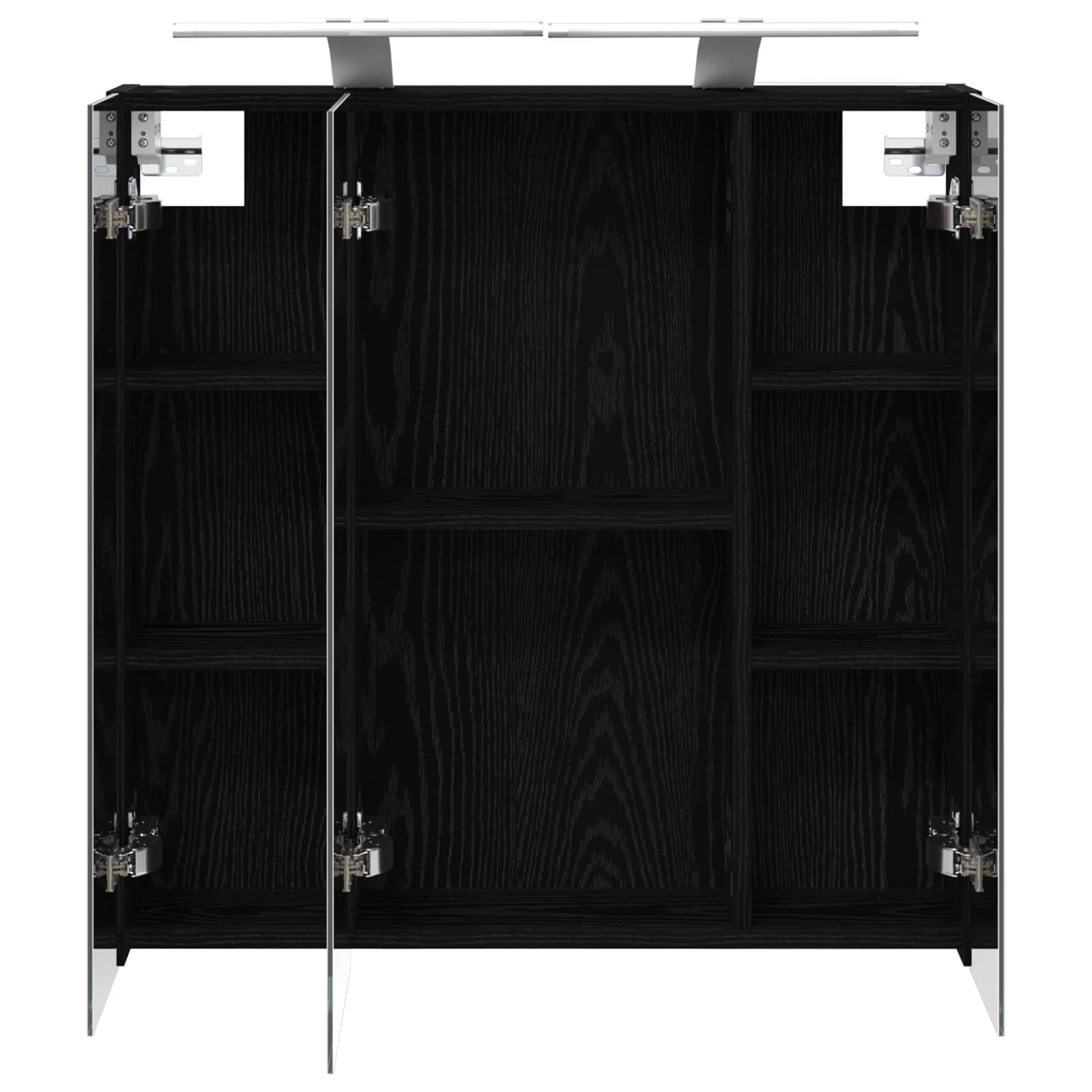 Badkamer spiegelkast Zwart Eiken 70 x 14,5 x 70 cm Bewerkt hout - Afbeelding 7