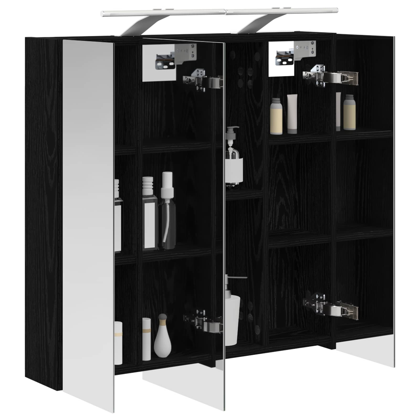 Badkamer spiegelkast Zwart Eiken 70 x 14,5 x 70 cm Bewerkt hout - Afbeelding 3