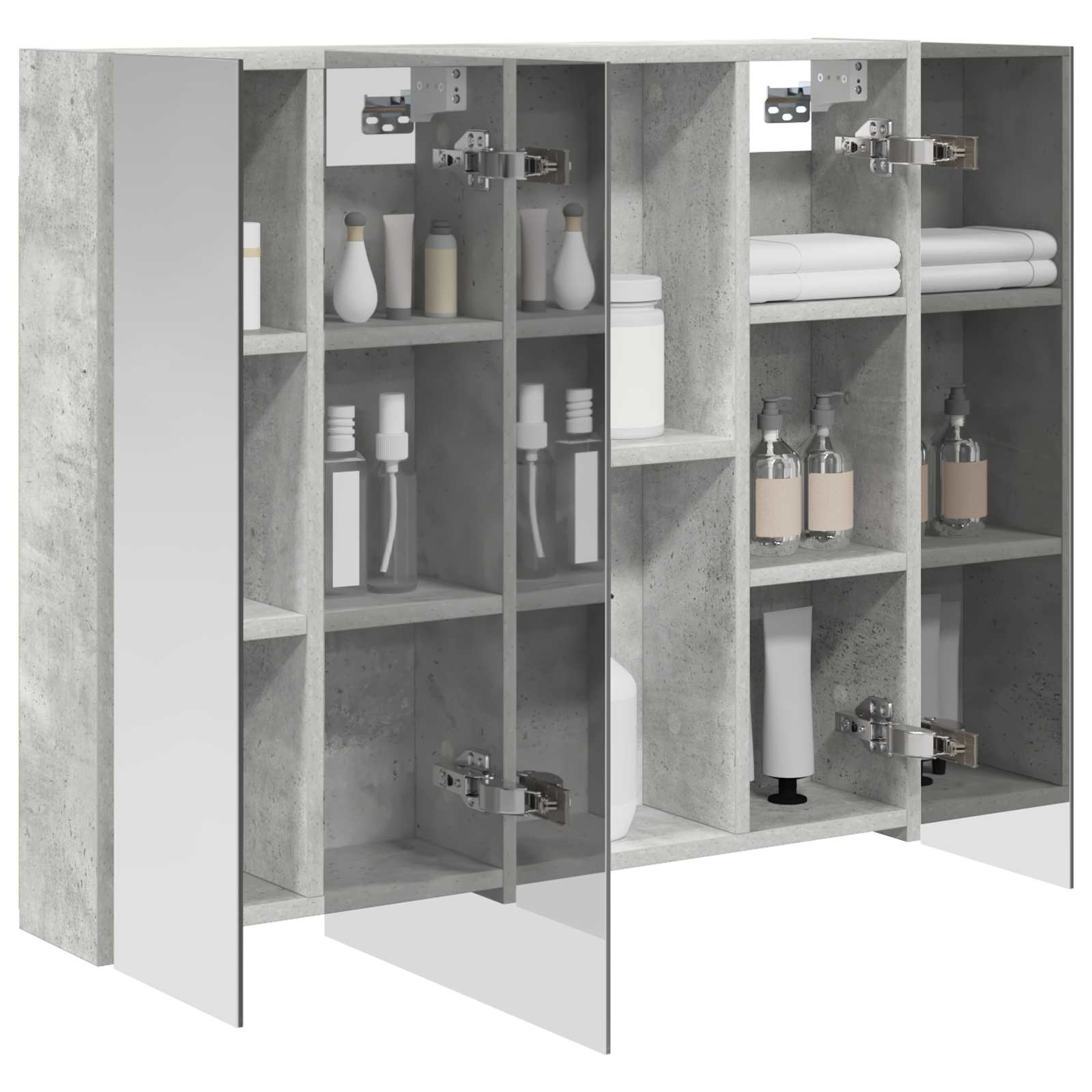 Koupelnová zrcadlová skříň Betonově šedá 80 x 14.5 x 70 cm - obrázek 3