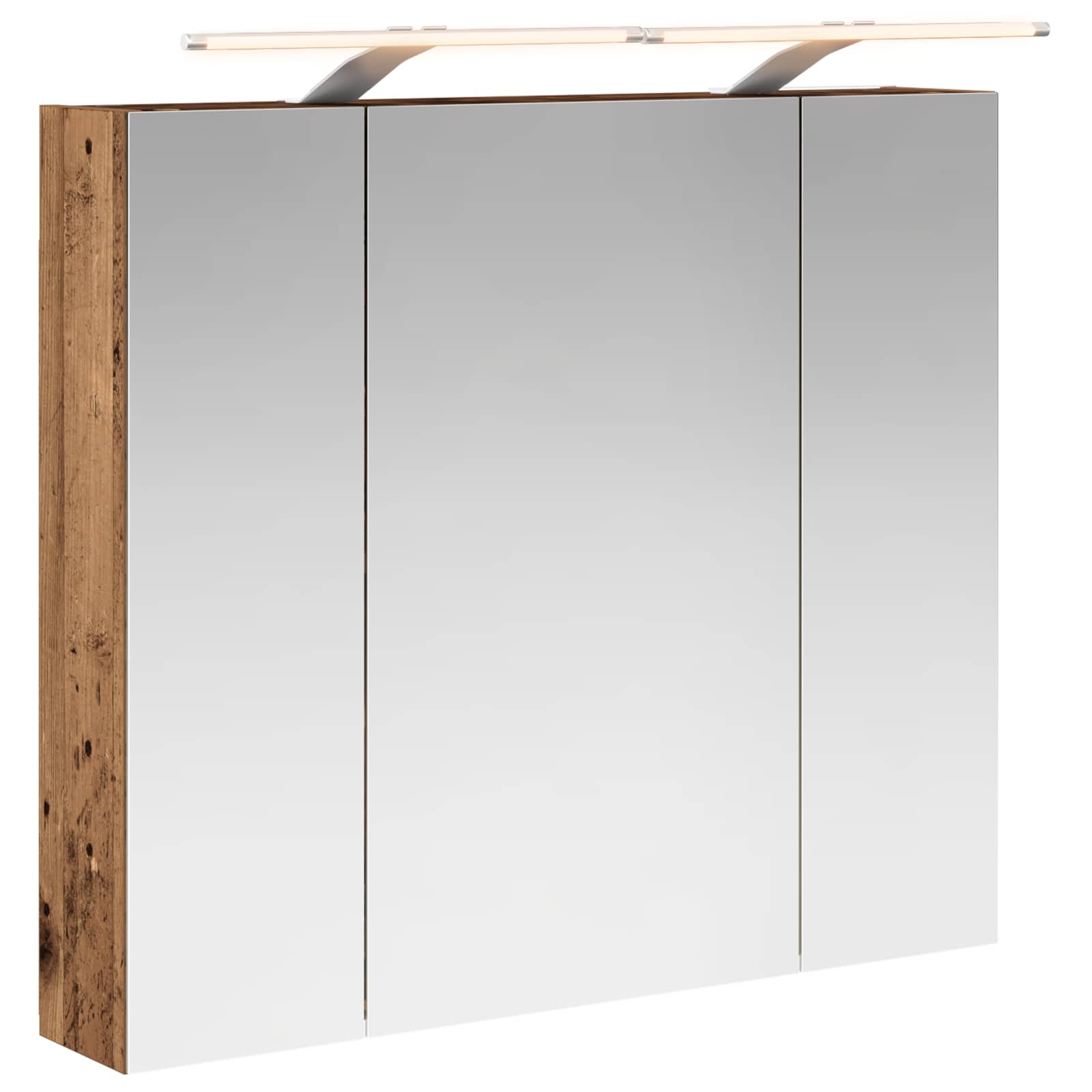 Koupelnová zrcadlová skříň Staré dřevo 80 x 14.5 x 70 cm - obrázek 2