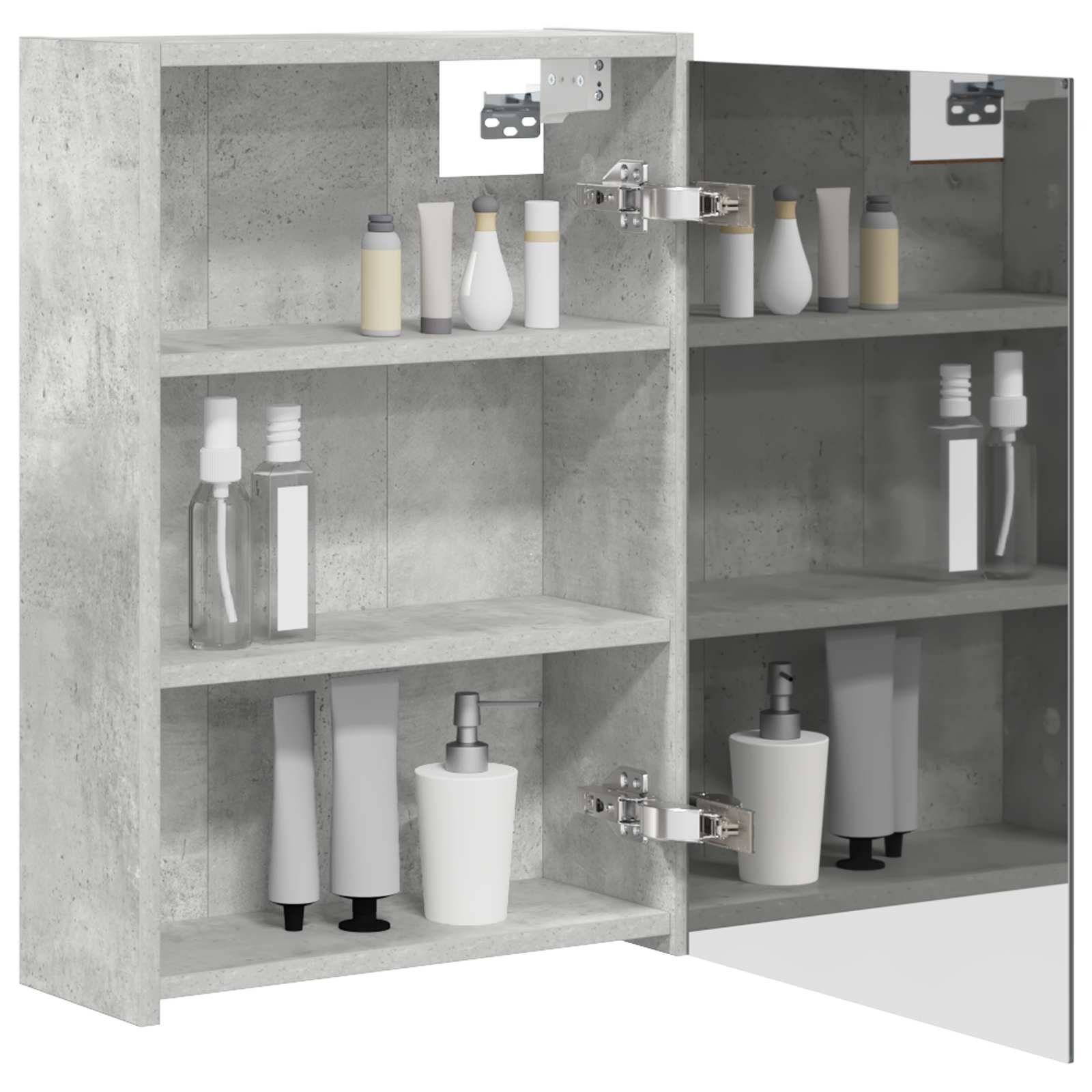 Koupelnová zrcadlová skříň Betonově šedá 43 x 16 x 62,5 cm - obrázek 3