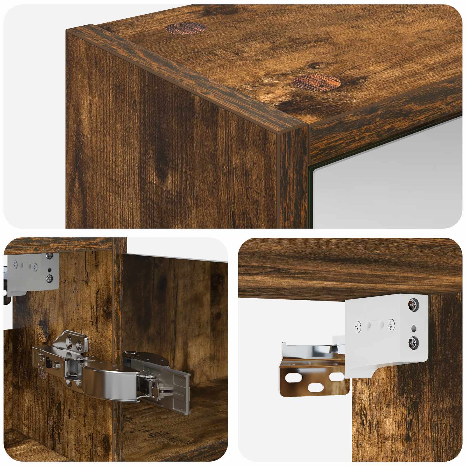 Koupelnová zrcadlová skříň Kouřový dub 43 x 16 x 62,5 cm - obrázek 9