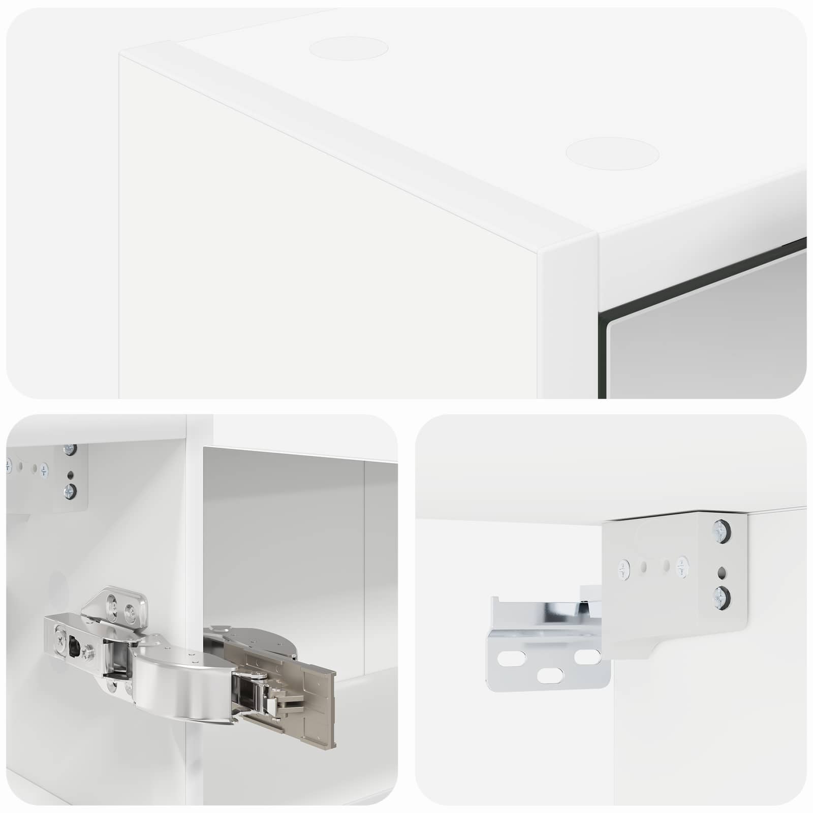 Badkamer spiegelkast Wit 43 x 16 x 62.5 cm Bewerkt hout - Afbeelding 10
