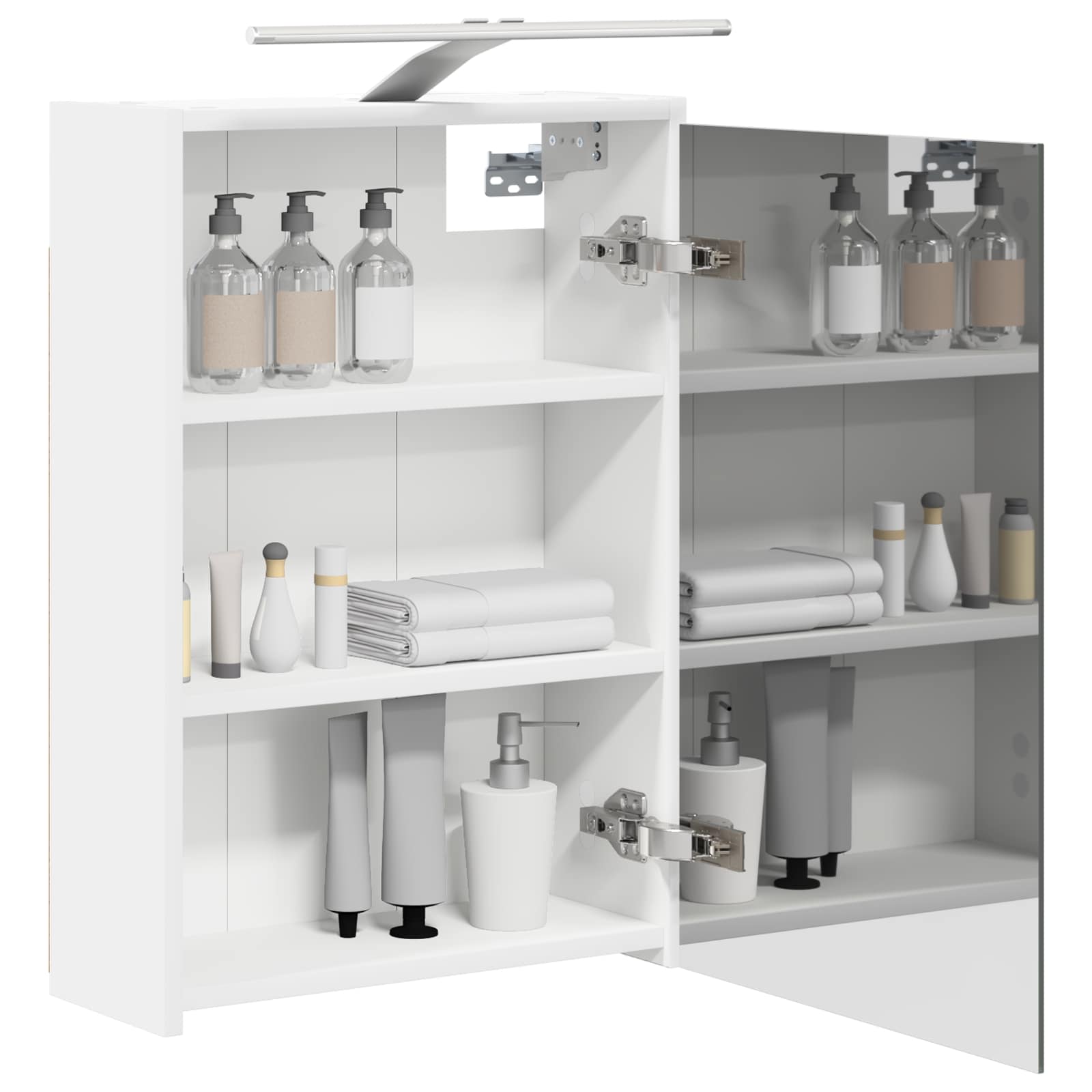Badkamer spiegelkast Wit 43 x 16 x 62.5 cm Bewerkt hout - Afbeelding 3