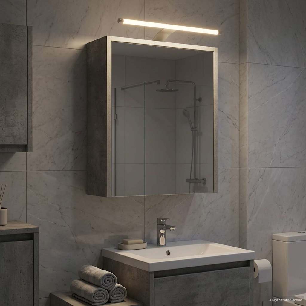 vidaXL Dulap cu oglindă pentru baie Gri din beton 43 x 16 x 62.5 cm