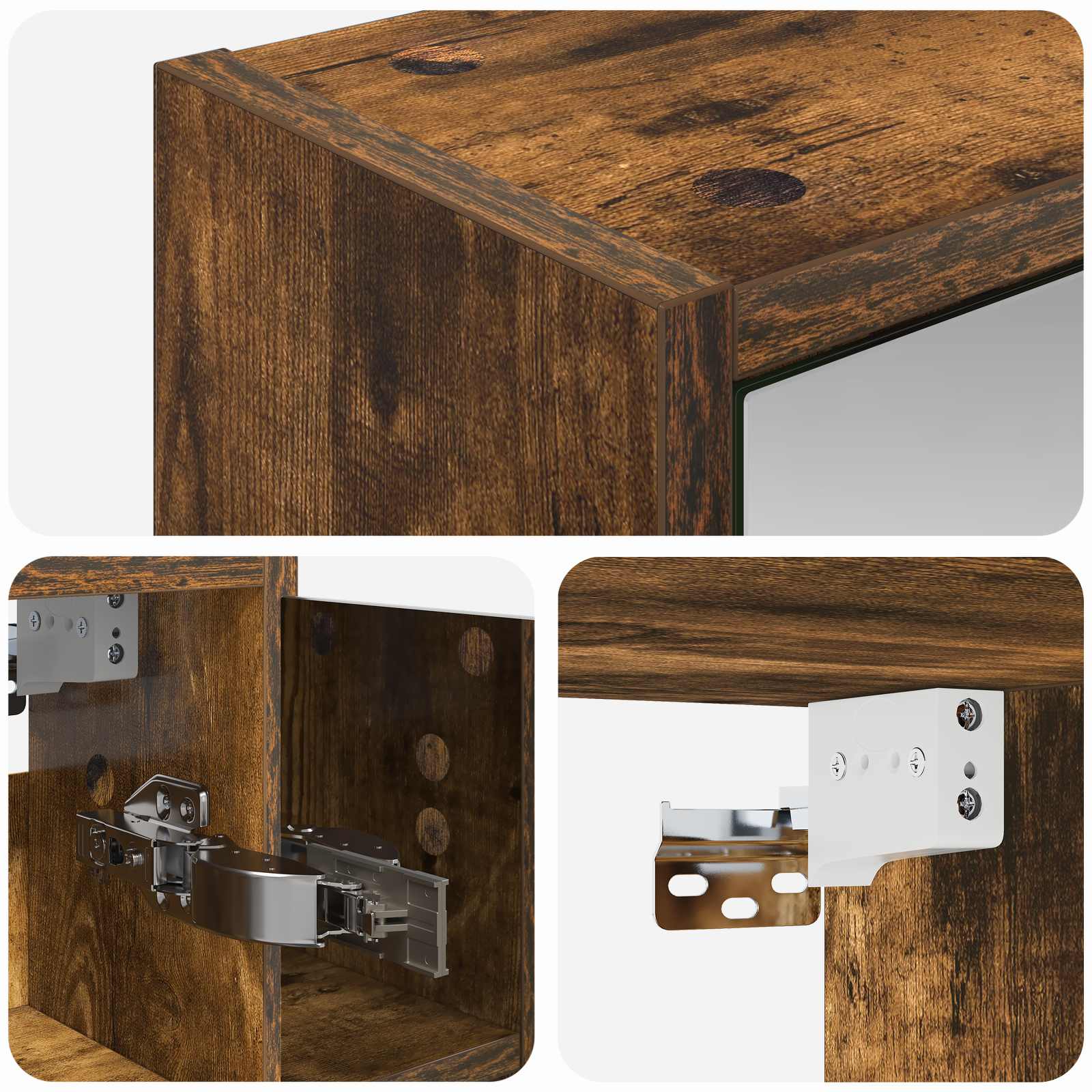 Koupelnová zrcadlová skříň Kouřový dub 63,5 x 16 x 62,5 cm - obrázek 9