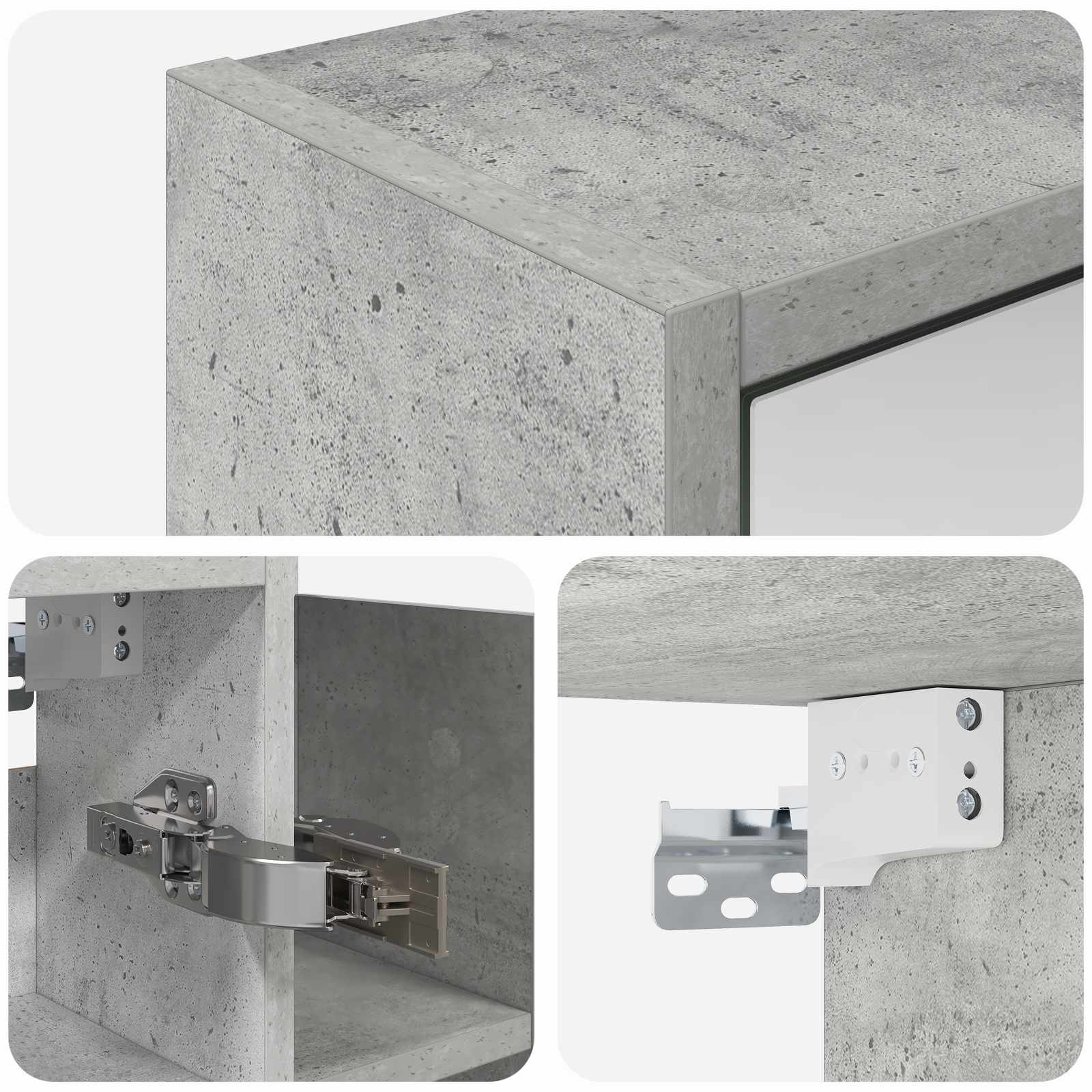 Koupelnová zrcadlová skříň Betonově šedá 73,5 x 16 x 62,5 cm - obrázek 9
