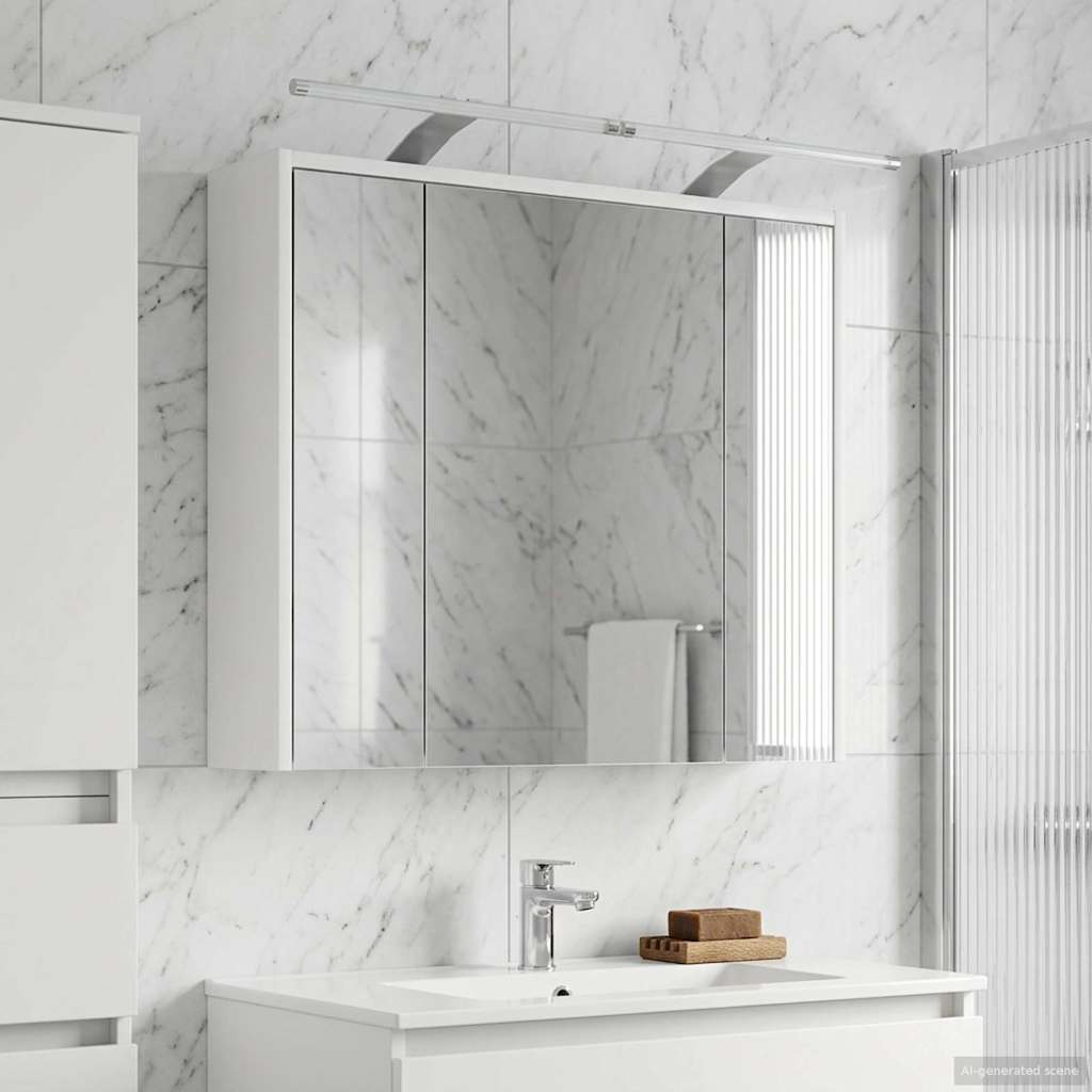 vidaXL Dulap cu oglindă pentru baie Alb 73,5 x 16 x 62,5 cm