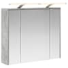 vidaXL Vannitoa peeglikapp Betoonhall 73,5 x 16 x 62,5 cm Tehispuit