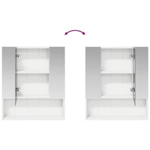 Koupelnová zrcadlová skříň s policí Bílá 60 x 14.5 x 70 cm - obrázek 10