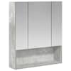 vidaXL Vannitoa peeglikapp Betoonhall 60 x 14.5 x 70 cm Tehispuit