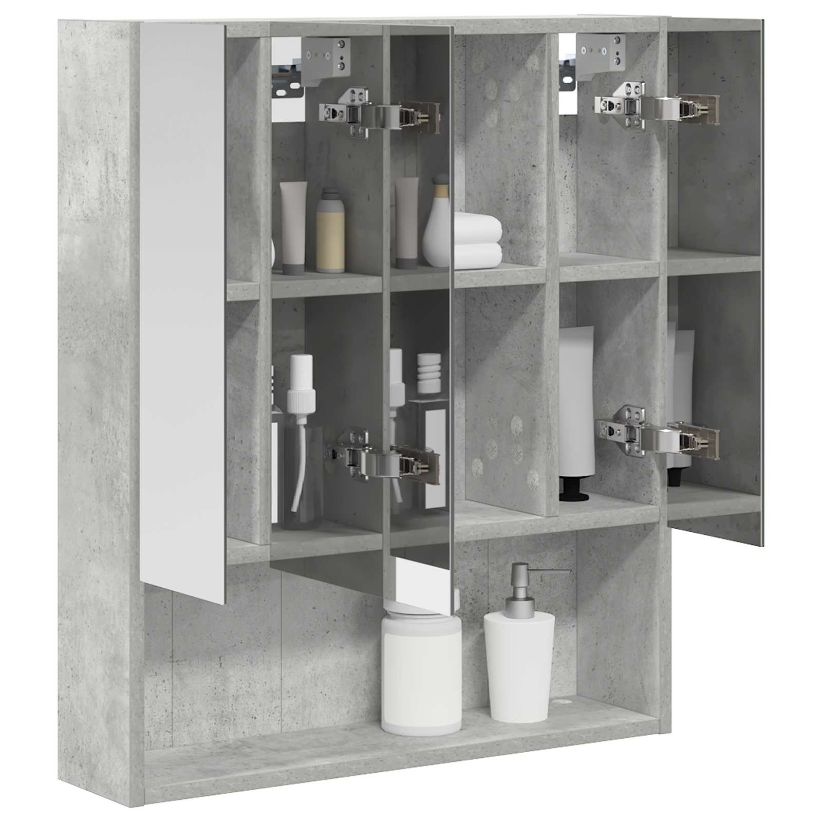 Koupelnová zrcadlová skříň Betonově šedá 60 x 14.5 x 70 cm - obrázek 3