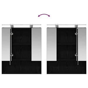 Koupelnová zrcadlová skříň s policí Černý dub 60 x 14.5 x 70 cm - obrázek 12