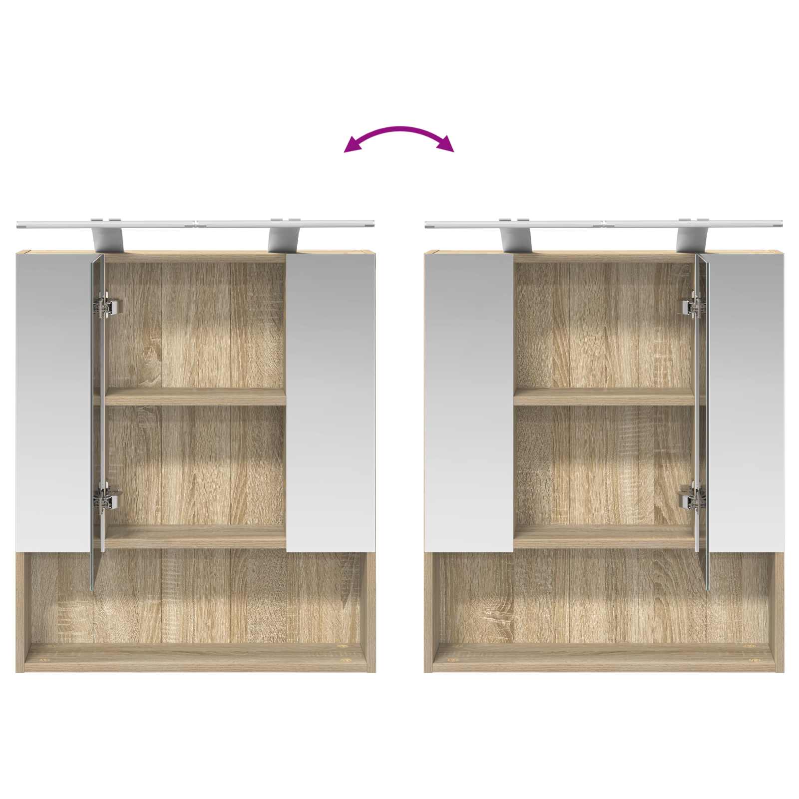 Koupelnová zrcadlová skříň Sonoma dub 60 x 14.5 x 70 cm - obrázek 12