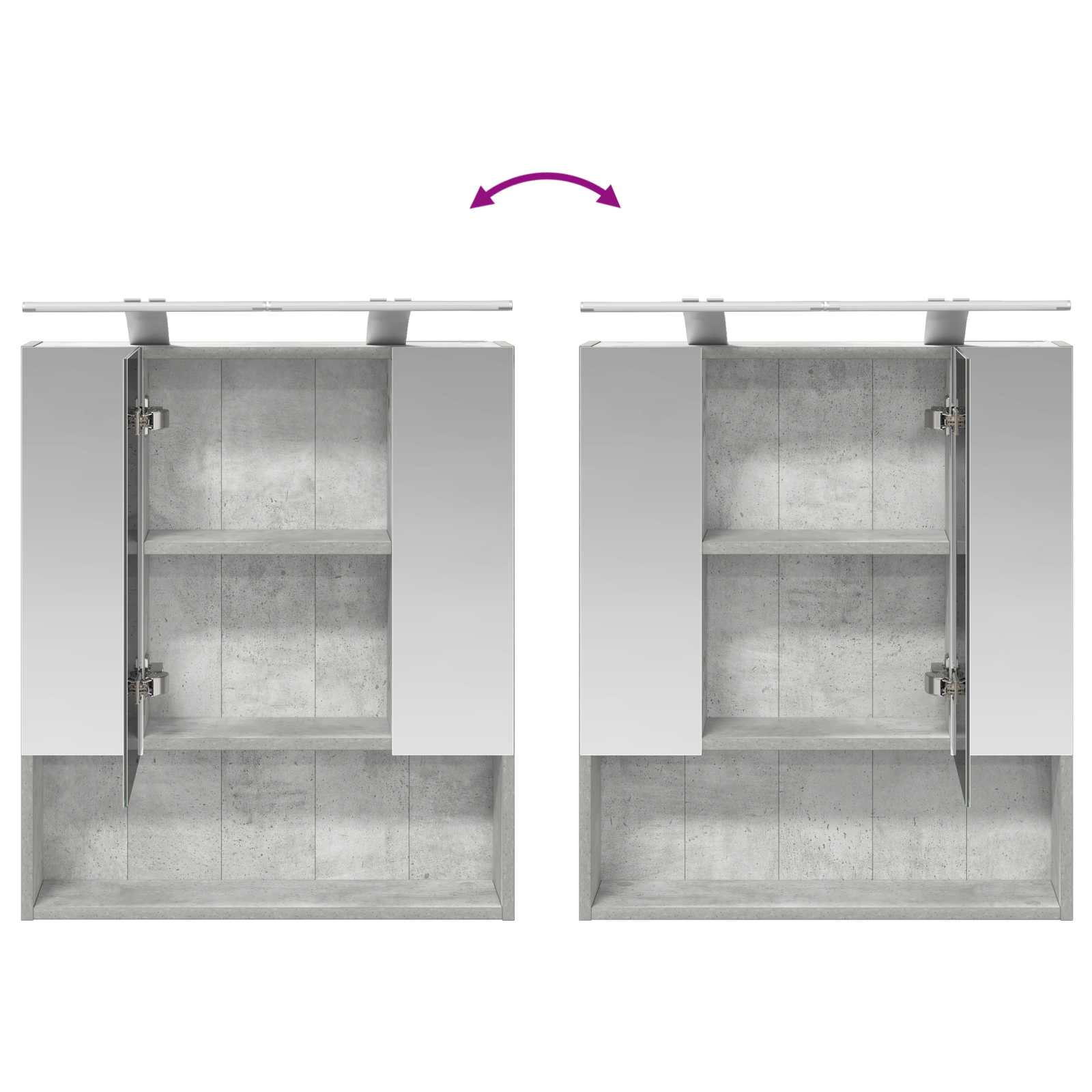 Koupelnová zrcadlová skříň Betonově šedá 60 x 14.5 x 70 cm - obrázek 12