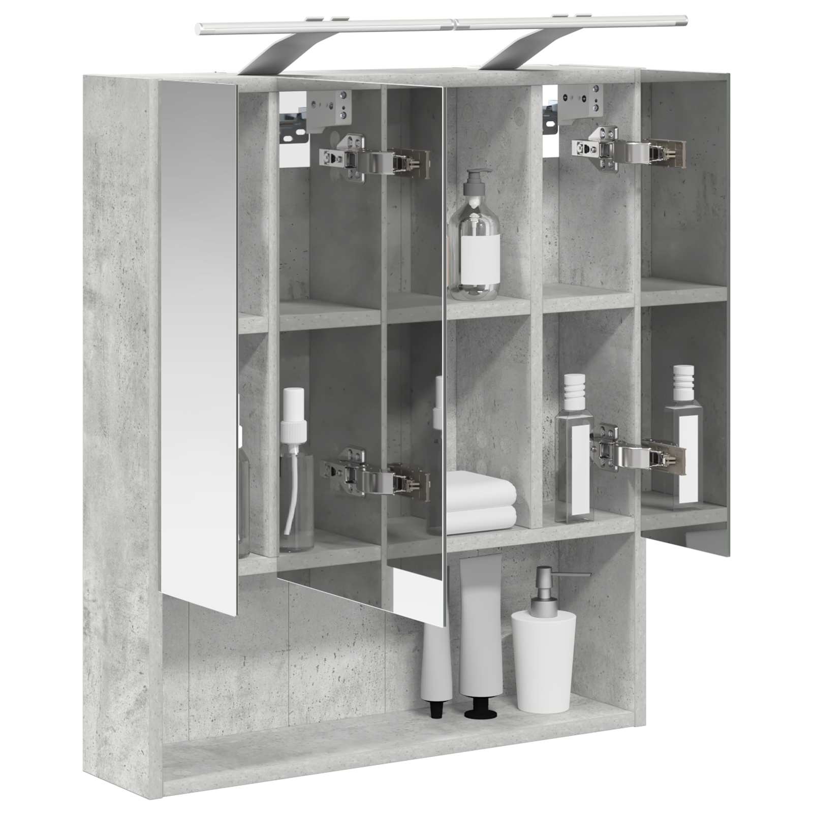 Koupelnová zrcadlová skříň Betonově šedá 60 x 14.5 x 70 cm - obrázek 3