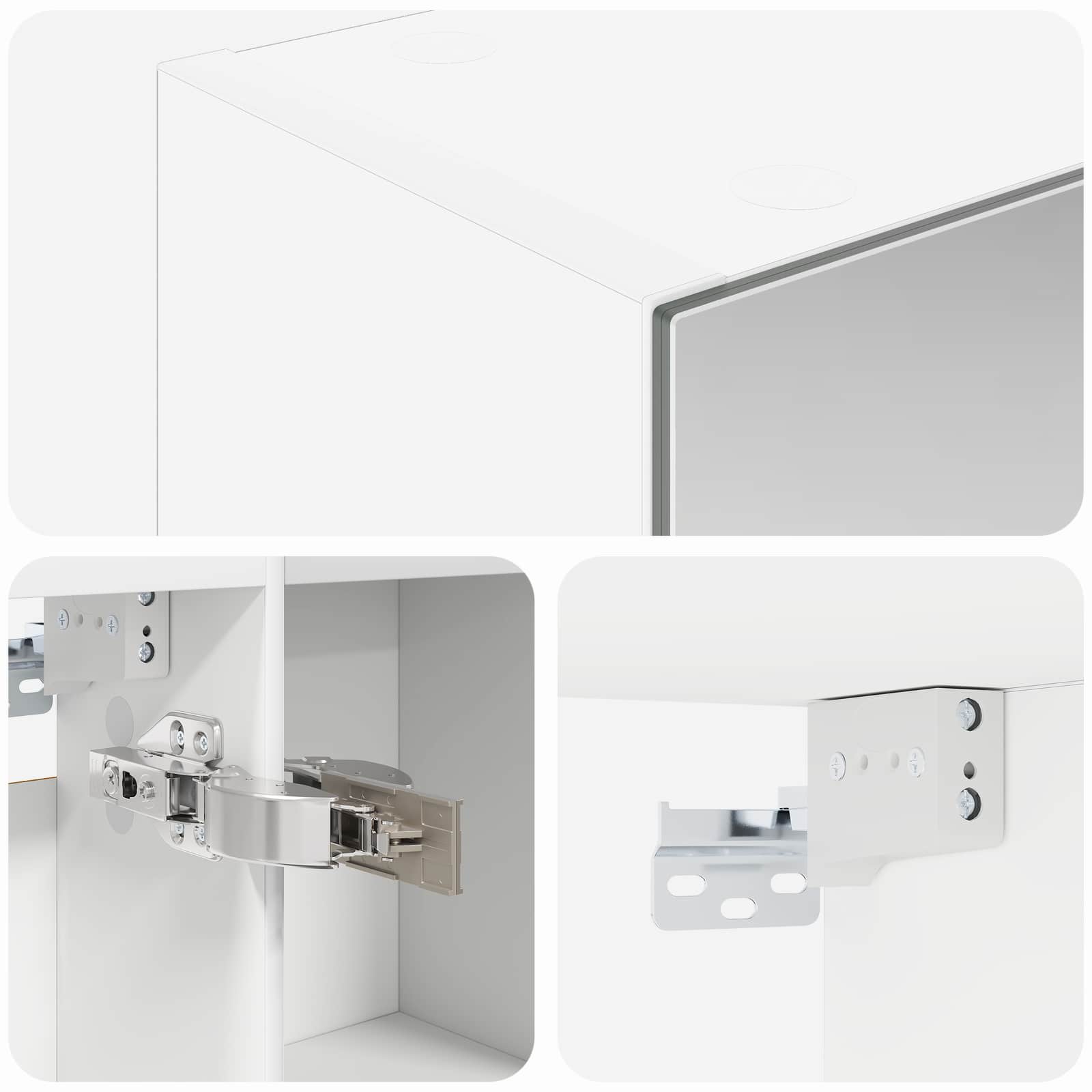 Badkamer spiegelkast Wit 50 x 14,5 x 70 cm Bewerkt hout - Afbeelding 9