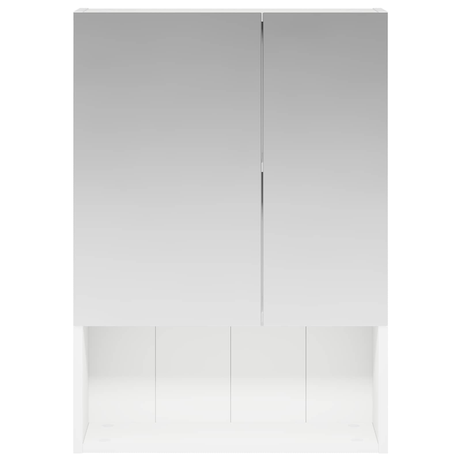 Badkamer spiegelkast Wit 50 x 14,5 x 70 cm Bewerkt hout - Afbeelding 5