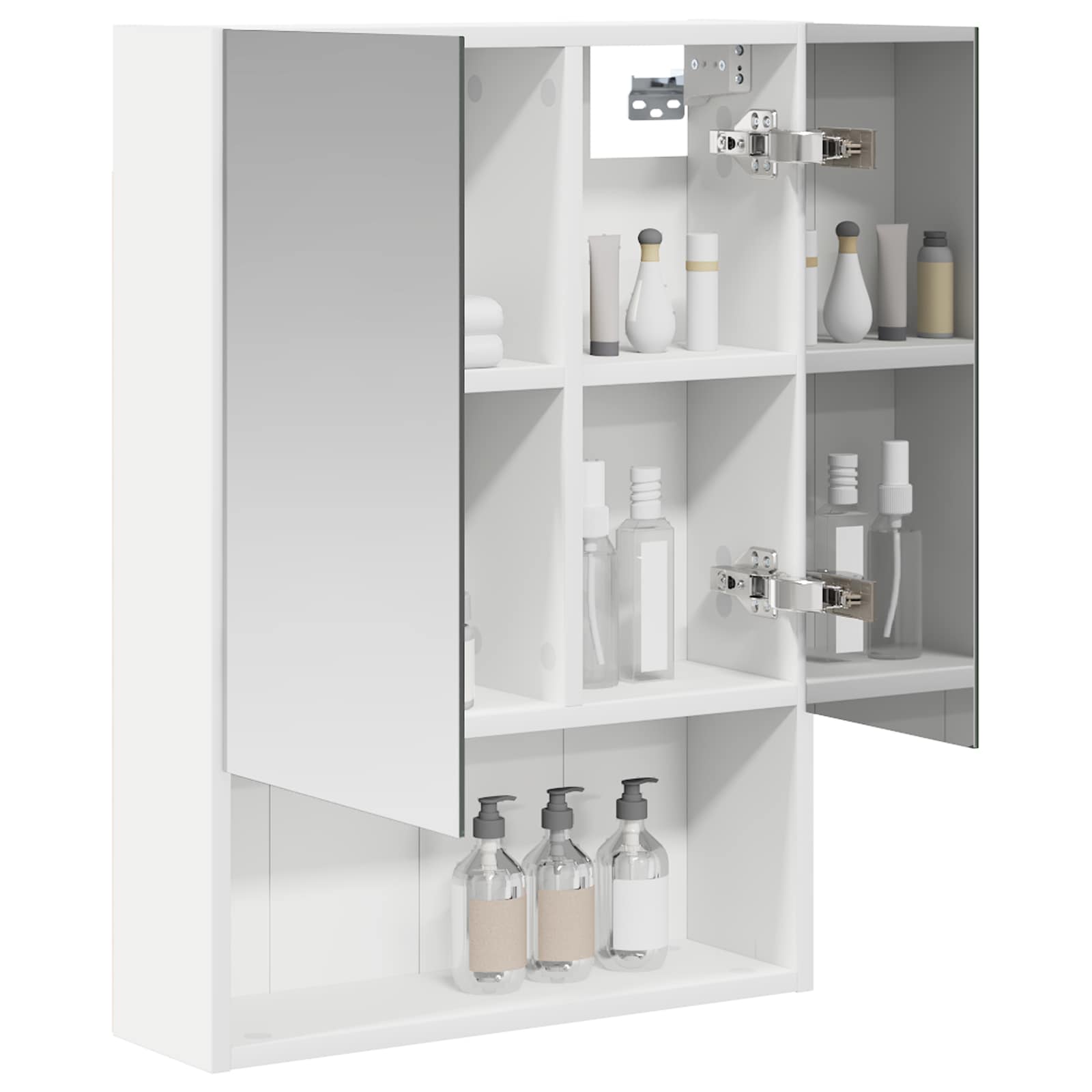 Badkamer spiegelkast Wit 50 x 14,5 x 70 cm Bewerkt hout - Afbeelding 3