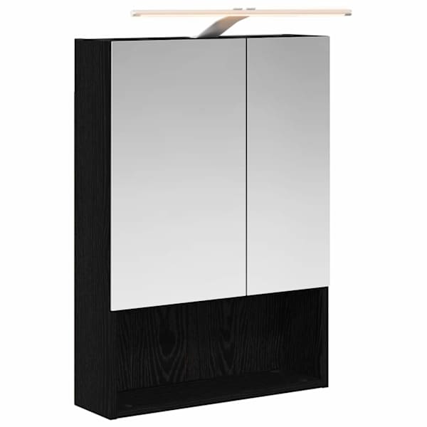 vidaXL Vannitoa peeglikapp Must tamm 50 x 14,5 x 70 cm Tehispuit