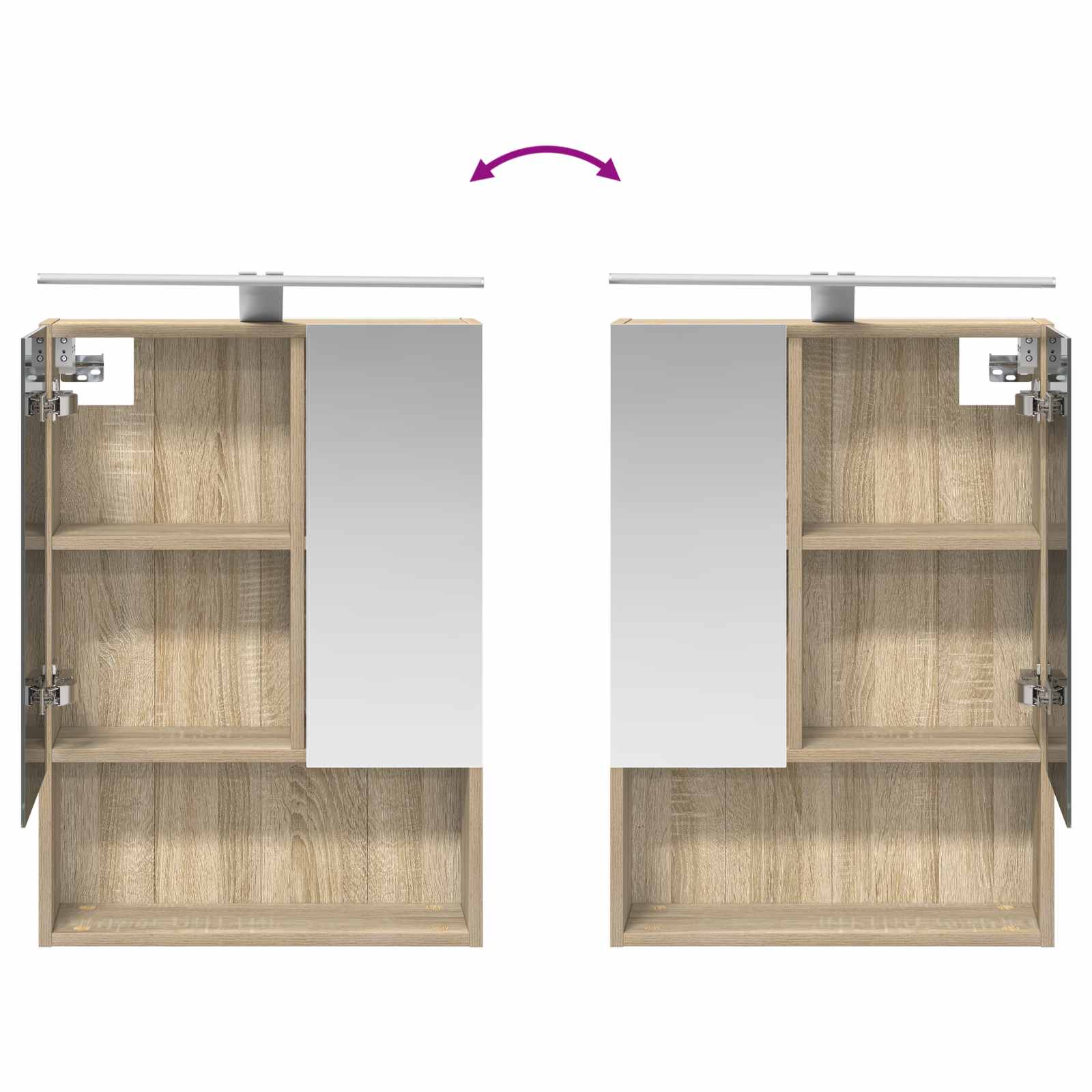 Koupelnová zrcadlová skříň Sonoma dub 50 x 14,5 x 70 cm - obrázek 12