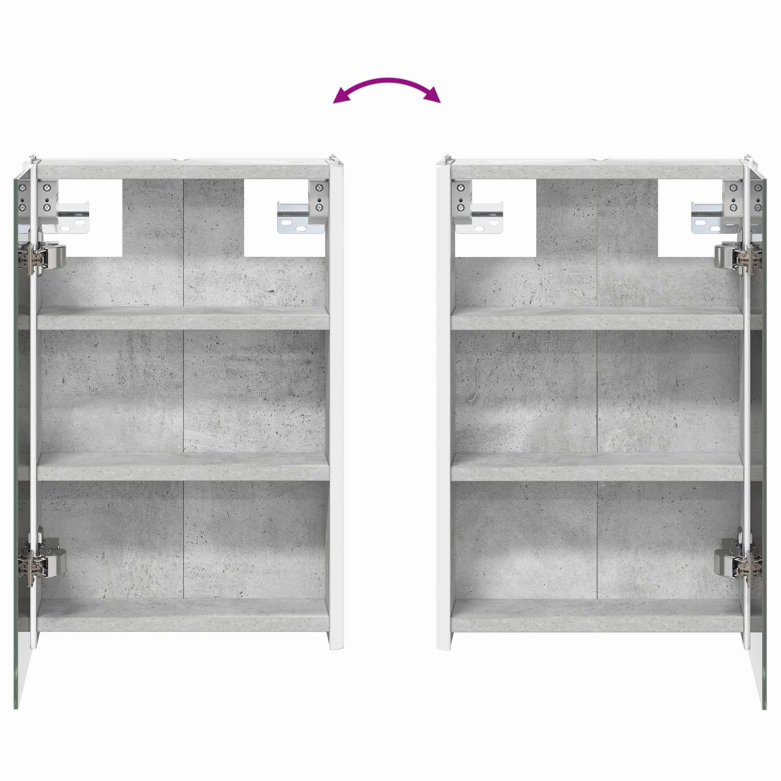 Koupelnová zrcadlová skříň Betonově šedá 33 x 11,5 x 50 cm - obrázek 12
