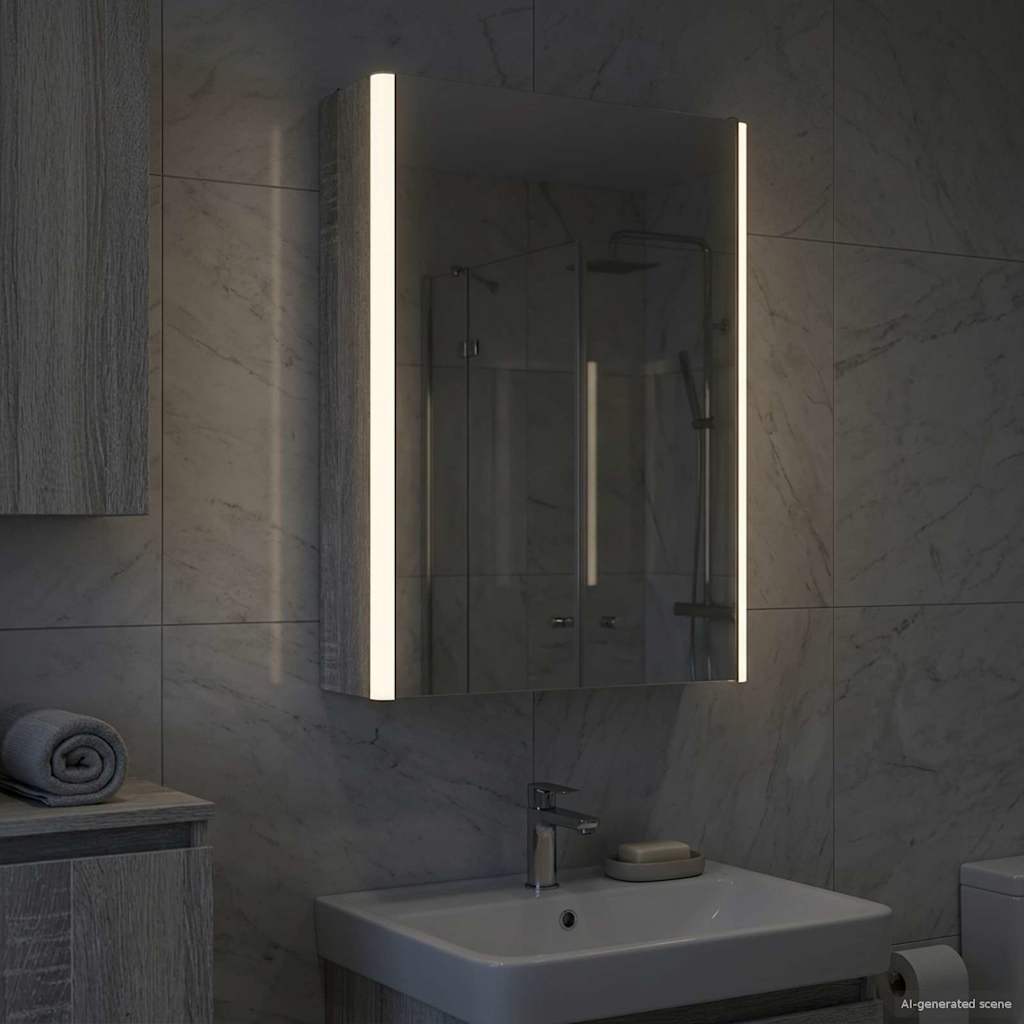 Badkamer spiegelkast Grijs Sonoma 33 x 11,5 x 50 cm - Afbeelding 4