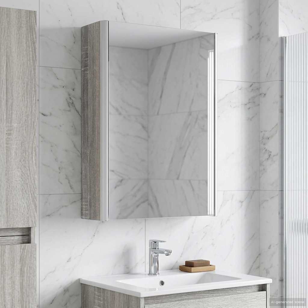 Badkamer spiegelkast Grijs Sonoma 33 x 11,5 x 50 cm
