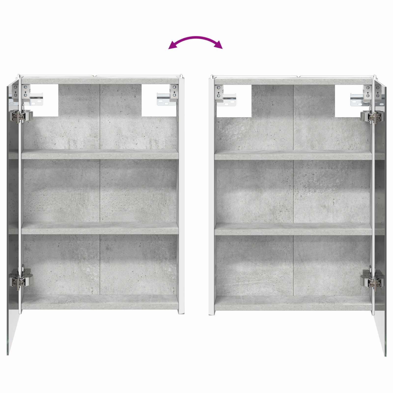 Koupelnová zrcadlová skříň Betonově šedá 43 x 11,5 x 60,5 cm - obrázek 12