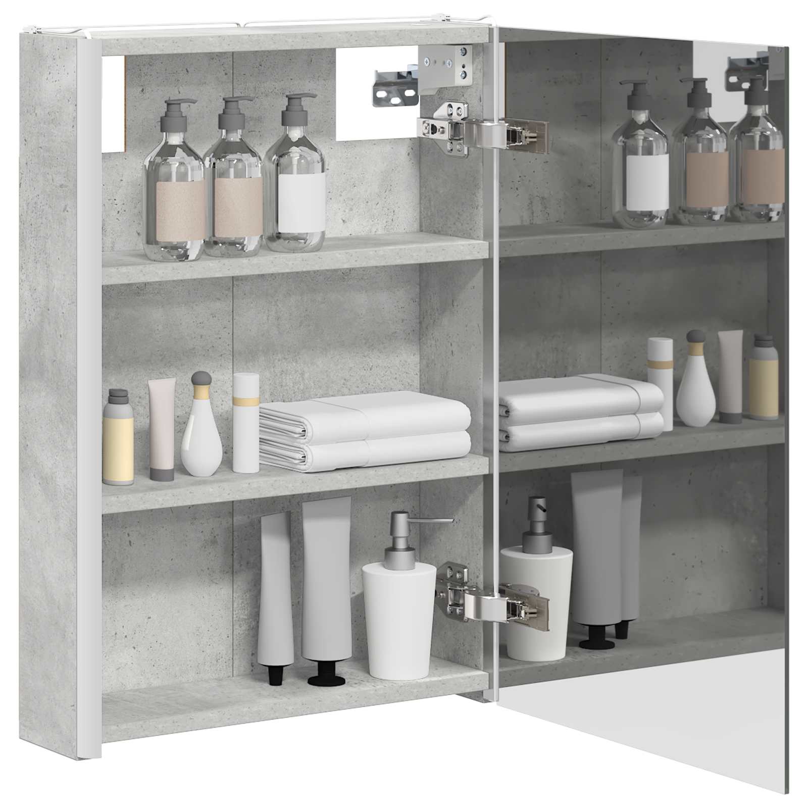 Koupelnová zrcadlová skříň Betonově šedá 43 x 11,5 x 60,5 cm - obrázek 3