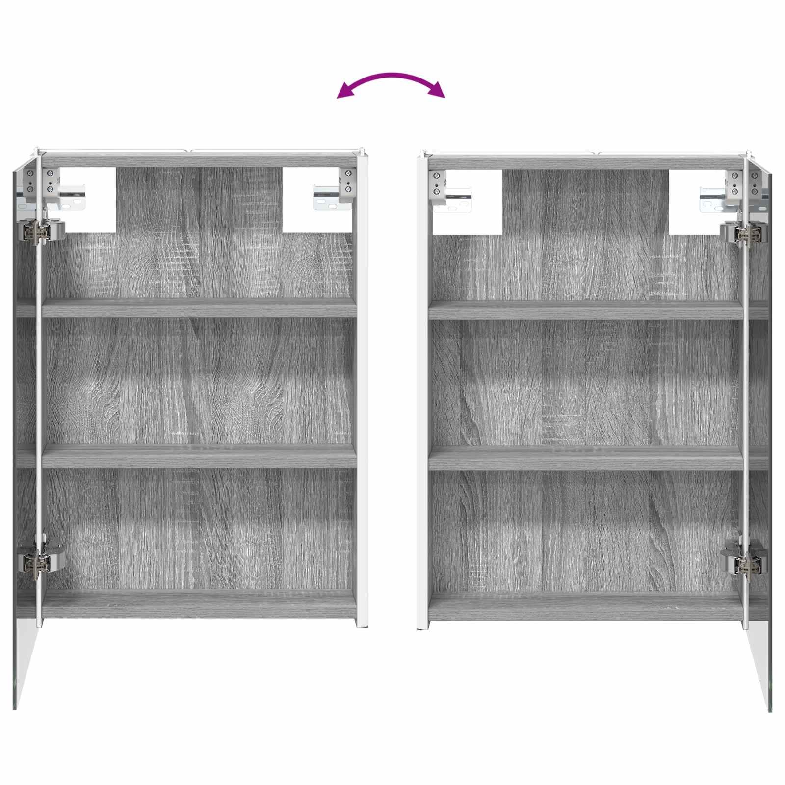 Koupelnová zrcadlová skříň Šedá Sonoma 43 x 11,5 x 60,5 cm - obrázek 12