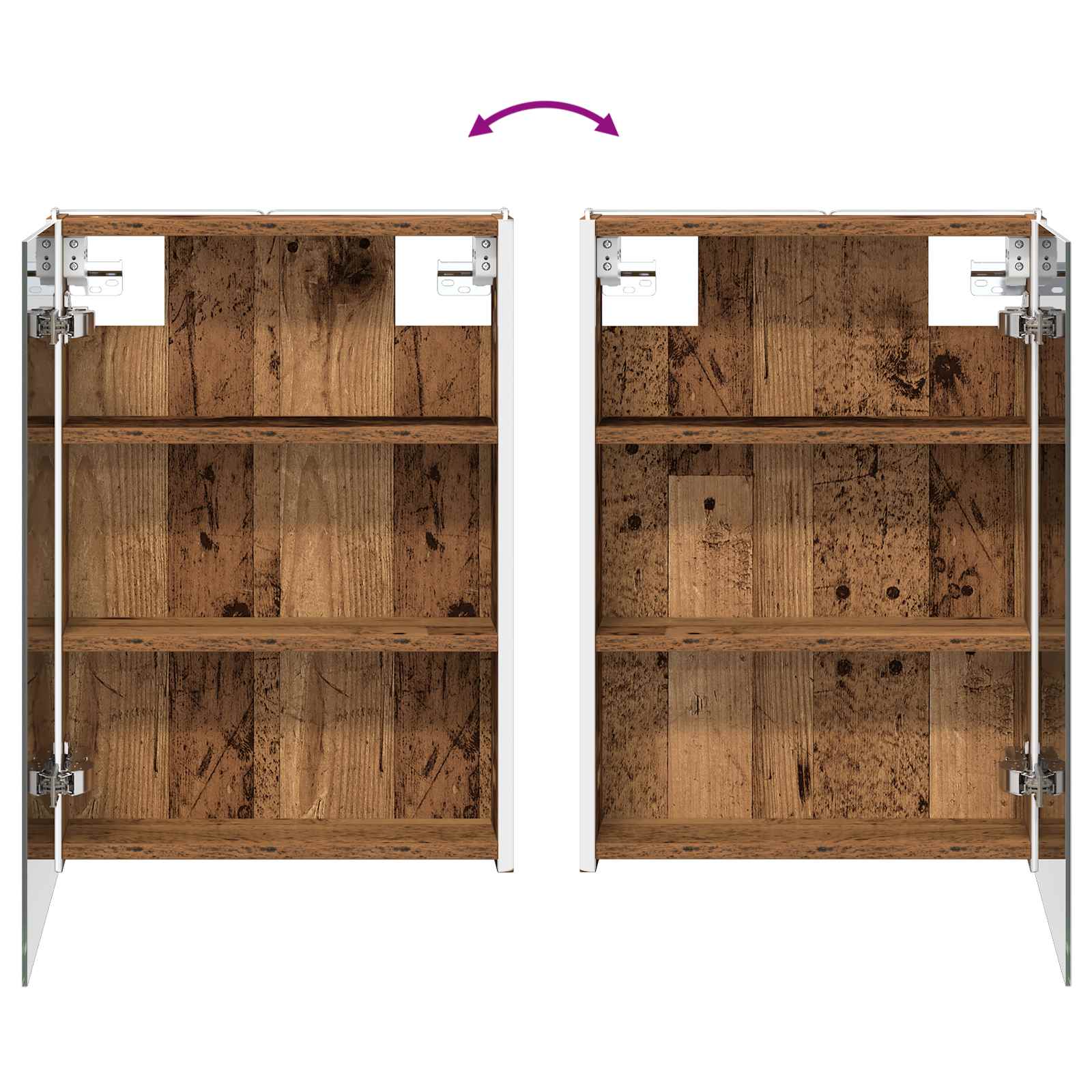 Koupelnová zrcadlová skříň Staré dřevo 43 x 11,5 x 60,5 cm - obrázek 12