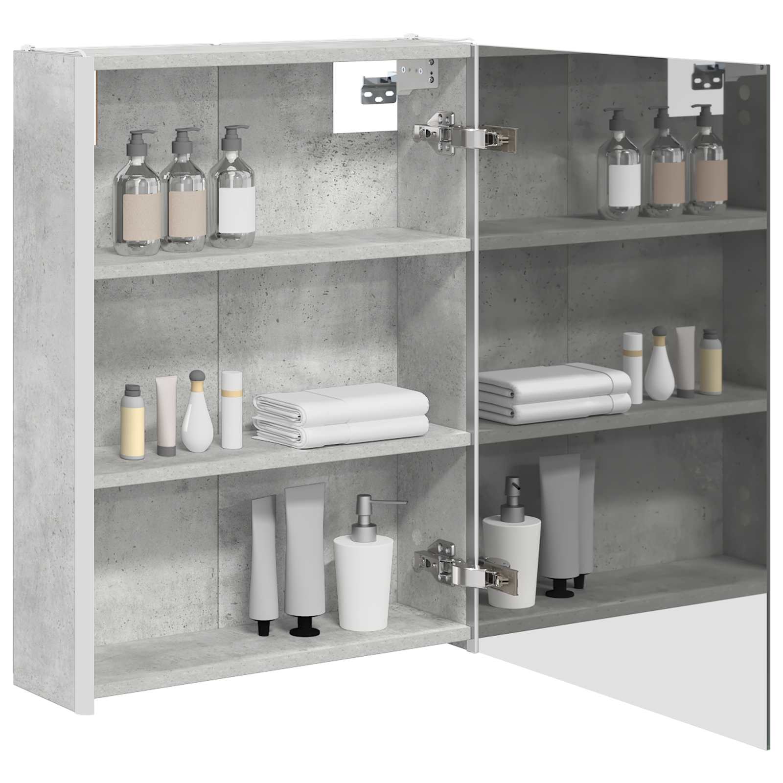 Koupelnová zrcadlová skříň Betonově šedá 53,5 x 15,5 x 70 cm - obrázek 3