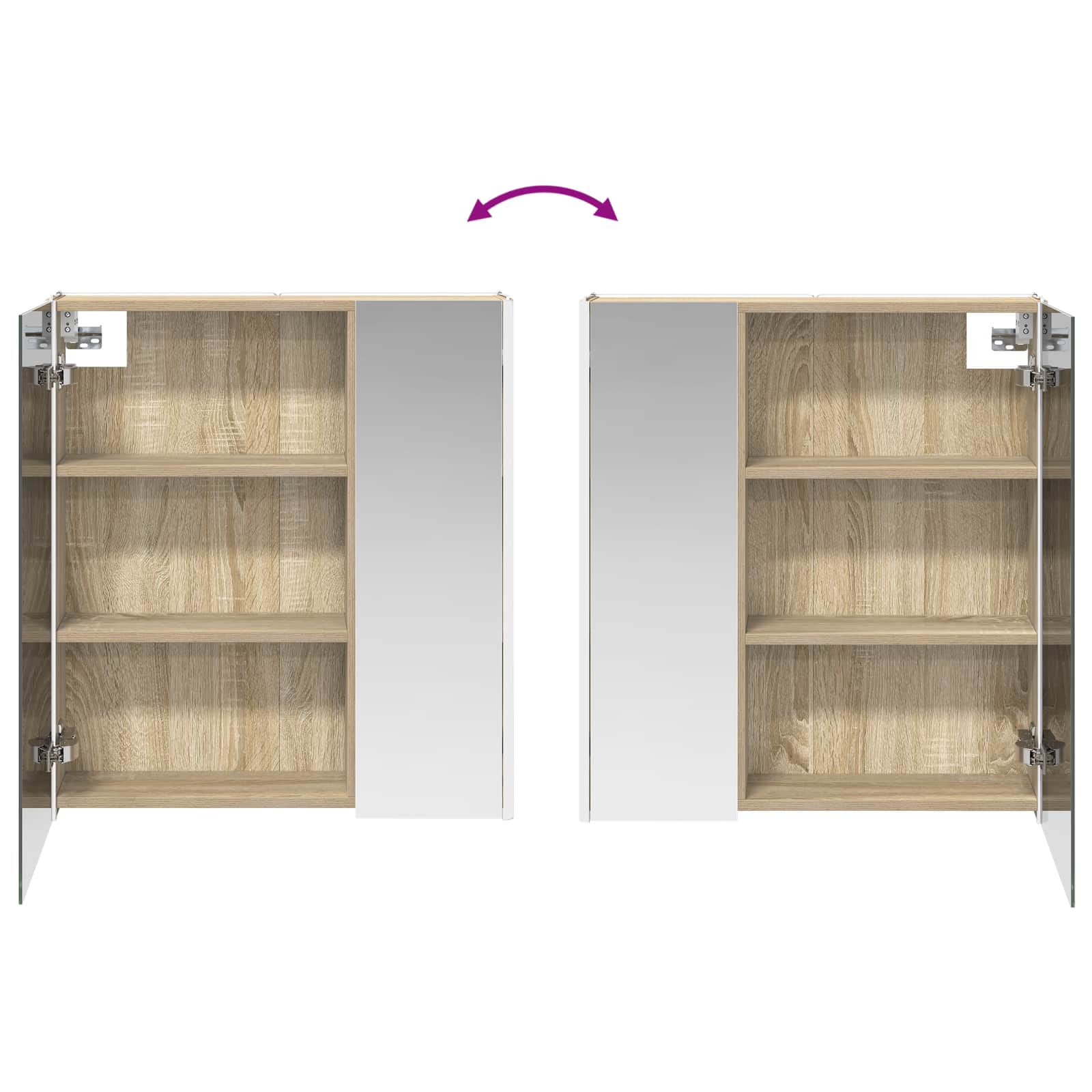 Koupelnová zrcadlová skříň Sonoma dub 63,5 x 15,5 x 70 cm - obrázek 12