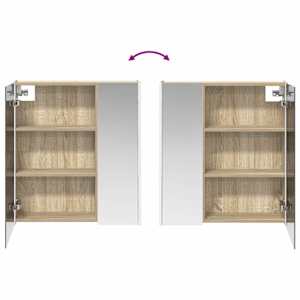 Koupelnová zrcadlová skříň Sonoma dub 63,5 x 15,5 x 70 cm - obrázek 12