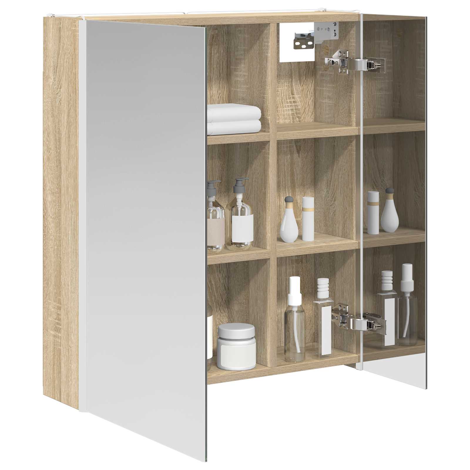 Koupelnová zrcadlová skříň Sonoma dub 63,5 x 15,5 x 70 cm - obrázek 3