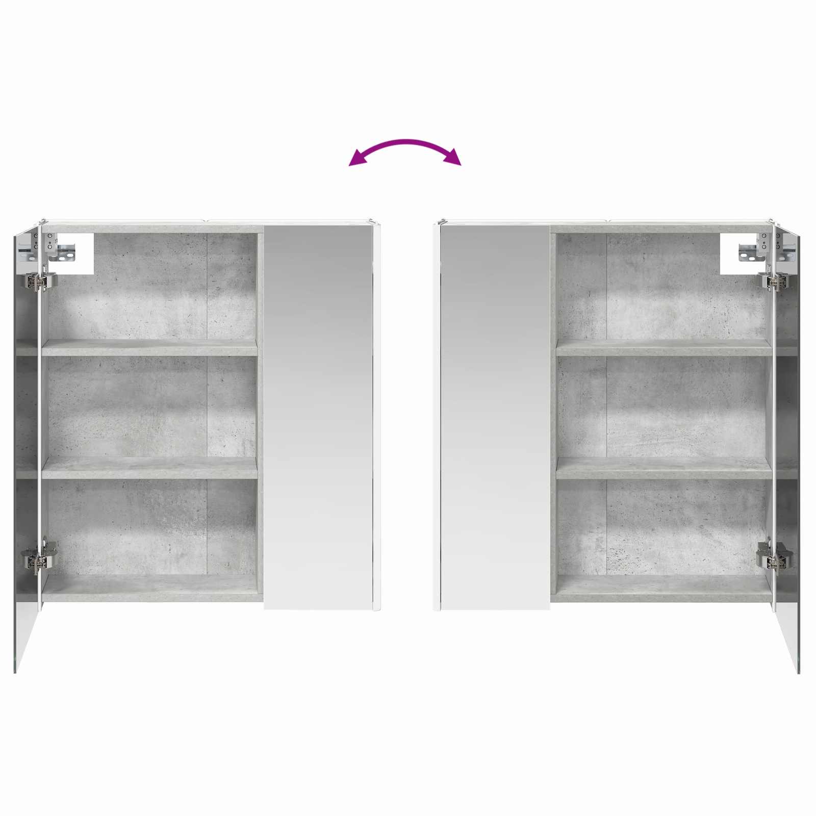 Koupelnová zrcadlová skříň Betonově šedá 63,5 x 15,5 x 70 cm - obrázek 12