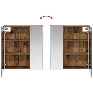 Koupelnová zrcadlová skříň Staré dřevo 63,5 x 15,5 x 70 cm - obrázek 12